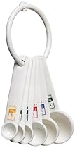 Fox Run 4826 Measuring Spoon Set, Plastic, 6-Piece, White