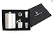 TheBarsentials Premium 8oz Hip Flask Leakproof Stainless Steel for Liquor plus Extra 1oz Keychain Flask with 4 Drinking Shot Glass Set and Funnel in Gift Box for Men and Women - Perfect for Christmas