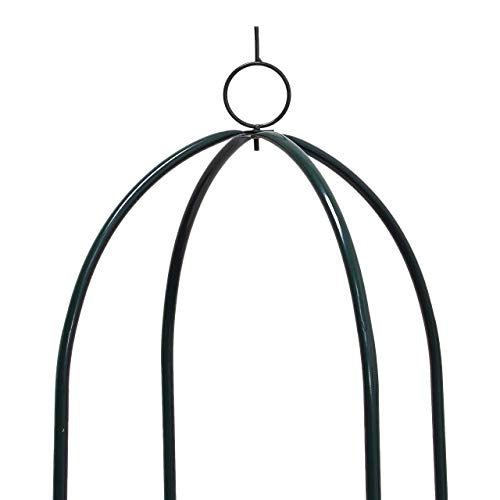 Relaxdays Rankobelisk beschichtetes Metall 190 cm, witterungsbeständige Garten Rankhilfe für Rosen und Blumen, grün – Bild 7