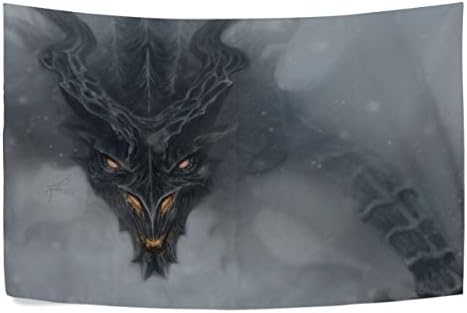 Mamx Dragon Alduin Skyrim Art Wall Hanging Tapestry Bedroom Living Room Beach Doorway Curtain Christmas Thanksgiving Day Decoration 60 X 40 Inch