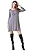 Costyleen Women's Casual Long Sleeve Loose Simple Flowy Swing T-Shirt Dress Gray M