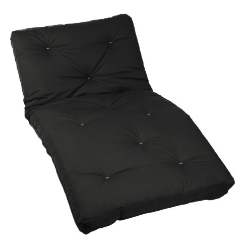 Mozaic Twin Size 6-inch Cotton Twill Futon Mattress, Black