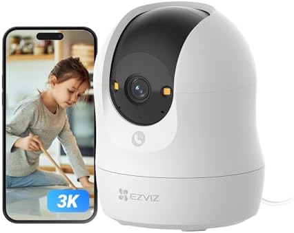 C6N G1 3K Telecamera Wi-Fi Interno, 5MP Videocamera Sorveglianza Interno Pan/Tilt/Zoom, Rilevamento di Persone, Visione Notturna a Colori con WDR, Chiamata Bidirezionale, WiFi 2.4Ghz