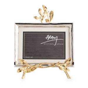 Michael Aram Laurel Gold Photo Picture Easel Frame 10 x 8 x 2 (Holds 5x7 Photo)