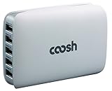 Coosh 25W 5 Port USB Desktop Rapid Charger for iPhone 6, 6 Plus, 5s 5c 5, iPad Air, iPad mini, Galaxy S5 S4, Note 3 2, the new HTC One (M8), Nexus and More