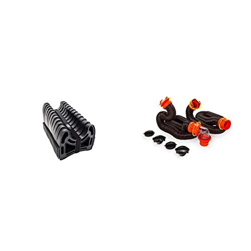 Camco Sidewinder RV Sewer Hose Support, 30 Feet, Black (43061) & 20