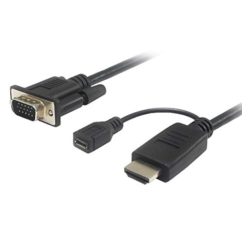 Premium Cord 2m HDMI to VGA Converter Cable with USB Power