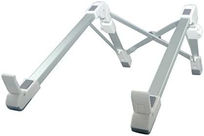 Foldable Adjustable Laptop Stand Ventilated Aluminum laptop holder with Storage Bag for Macbook Dell HP Lenovo ASUS (White)