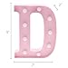 Barnyard Designs Metal Marquee Letter D Light Up Wall Initial Nursery Letter, Home and Event Decoration 9 Inch (Baby Pink)