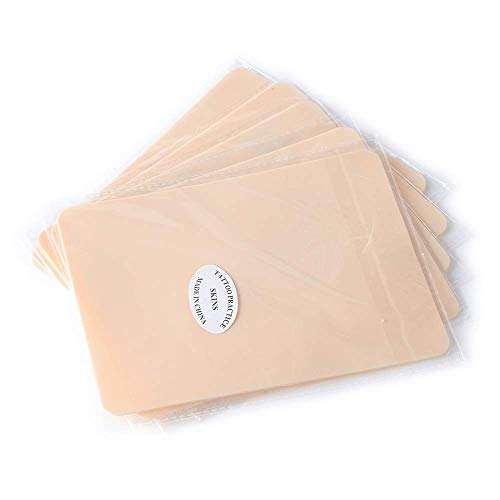 Blank Tattoo Skin Practice, 8x6 inch Double Sides Tattooing and Microblading Eyebrow Practice Skin Silicone Pads for Tattoo Supplies, Perfect for Beginners and Experienced Tattoo Artists (5 pcs)