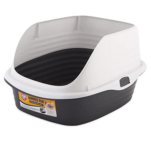 Arm & Hammer Rimmed Wave Cat Litter Pan Large Litter Box with Low