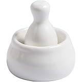 Sheskind Mini White Ceramic Mortar and Pestle Set, A Perfect Pill Crusher, Also Suitable for Crushing Spices, Herbs, etc