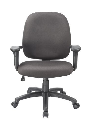 Office Factor Black Task Conference Room Office Chair Swivel Adjustable Arms Rest Lumbar Support Durable Commercial Grade Fabric 250 LBS WEIGHT CAPACITY