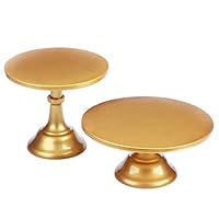 VILAVITA 2-Set Modern Cake Stands Round Cake Stand Cupcake Stands for Baby Shower, Wedding Birthday Party Celebration, Gold