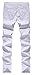 NITAGUT Men's Skinny Ripped Distressed Destroyed Slim Straight Fit Zipper Jeans with Holes White-US 34