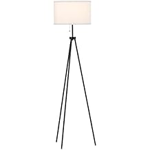 Rivet Minimalist Tripod Floor Lamp, with Bulb, 58.3" x 15" x 15", Black