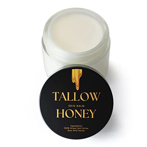 Tallow Honey Skin Balm (2 oz) Organic Grass Fed Beef Tallow & Raw