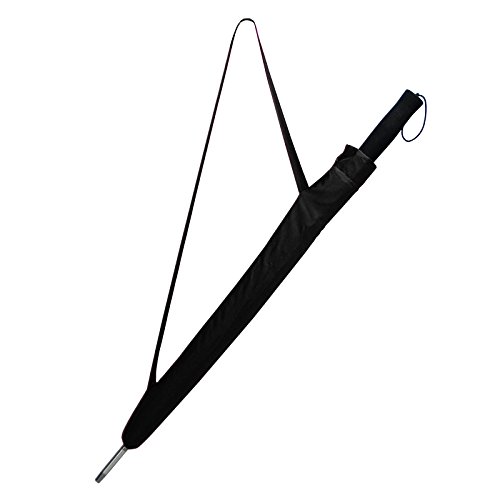 Becko Manual Open & Close Umbrella Long Umbrella with 24 Ribs, Durable and Strong Enough for the Wind and Rain, Easy to Carry on Your Back By Its Own Bag (Black) - Thumbnail 6