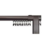 BEME International erod Center-Opening Telescoping Motorized Drapery Rod with Bronze Finish, 68 to 120-Inch