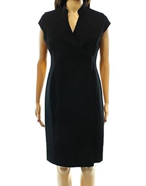 Calvin Klein Women's V-Neck Stand Collar Wrap Dress