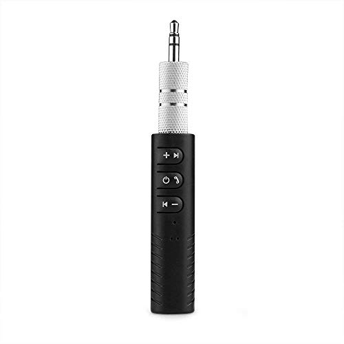 Bluetooth Receiver, Woonavir Wireless Music Receiver Bluetooth Aux 3.5mm Adapter with Clip Design for Home and Car Audio (with Audio Adapter and USB Cable) (Black)