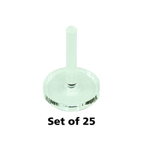 Acrylic Flight Stands, 20mm Circle, 3mm Clear, 1 inch Peg (25)