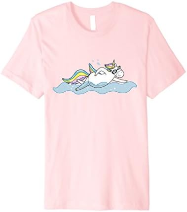 Mens Unicorn Ma Swim T-Shirt Cute Swimming Pool Tee Small Pink