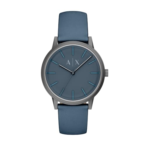 Reloj para Hombre, Movimiento de Cuarzo de Tres Agujas y Caja de 42 mm con Correa de Cuero