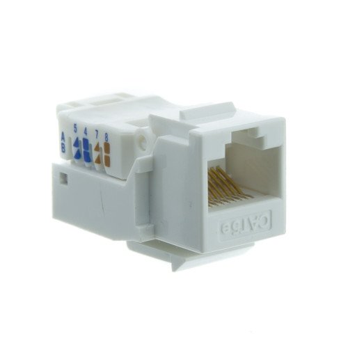 CableWholesale's Cat5e Keystone Jack, White, Toolless, RJ45 Female