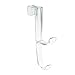 InterDesign Clarity Over Door Organizer Hook for Coats, Hats, Robes, Clothes or Towels – Dual Hook, Clear