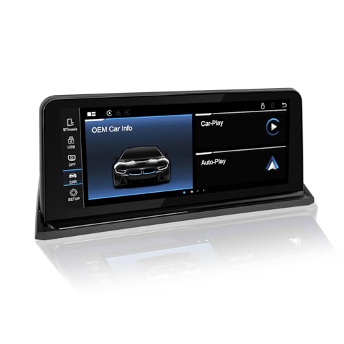 PEMP Vertical Screen E70 E71 Wired and Wireless CarPlay Retrofit Android Auto, 1920 x 720 Display Mirror Link Car Radio Bluetooth Video Player Screen for BMW X5 X6 CIC (2010-2012)