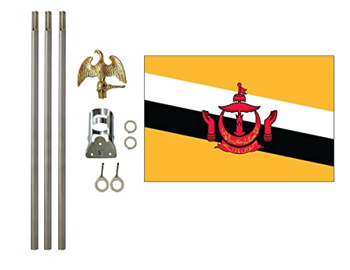 Brunei 3x5 ft Outdoor Flag and Flag Pole