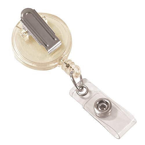 C-Line Carretel retrátil translúcido para cartão de identificação/crachá com clipe de mola, cabo de 91 cm, transparente, pacote com 12 (88207)