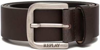 Cinto de couro masculino, castanho (Black Brown 128), 110 cm
