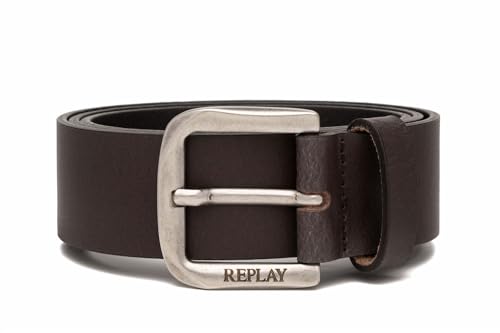 Cinturón de piel para hombre, marrón (Black Brown 128), 110 cm