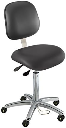 BioFit Static-Control Chair, Class 100; Type K, Stat. Diss Vinyl, Black, Bench H 25-30"