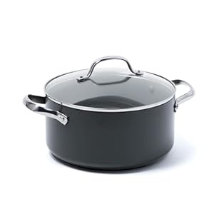GreenPan-Casserole-Dish-with-Lid-Non-Stick-Toxin-Free-Ceramic-Casserole-Induction-Oven-Safe-Cookware-24-cm51-Litre-Grey GreenPan Valencia Pro Hard Anodised Healthy Ceramic Non-Stick 24cm / 5.1 Litre Stock Pot with Lid, PFAS-Free, Induction…