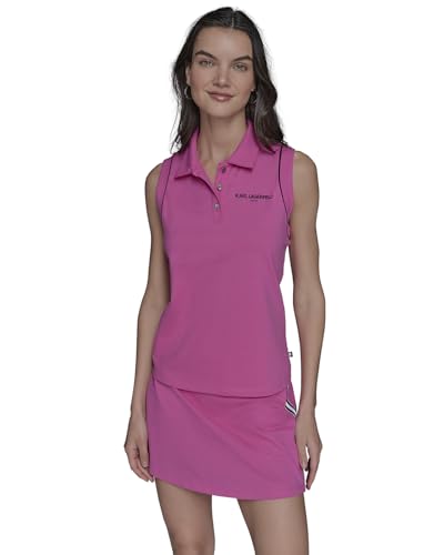 KARL LAGERFELD Paris Women's Sportswear Blouse, Hot Summer Pink, Small