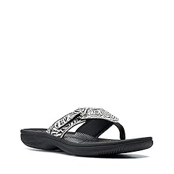 Clarks Women's Breeze Sea Flip-Flop, Black/White