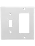 Leviton 80405-W 2 Pack 2-Gang 1-Toggle 1-Decora/GFCI Device Combination Wallplate, White