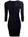 TAM WARE Women's Classic Slim Fit 3/4 Sleeve Knit Dress TWCWD050-BLACK-M (US S/M)