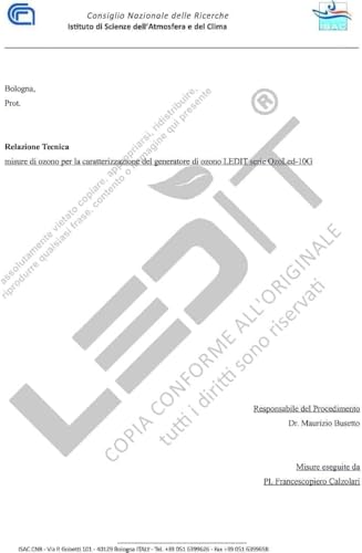 New Ledit Ozone Generator 10000mgh – CE Certified + CNR Certificate – Ozonizer Designed in Italy with Timer 120 Min Professional and Commercial Use, Instruction Manual in Italian Included