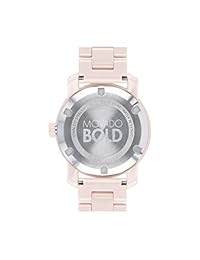 Movado 3600536 - Reloj de cerámica para mujer, diseño de lunares, color rosa y plateado