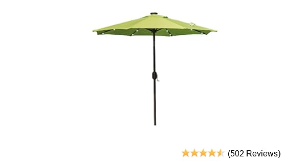 Amazon Com Sundale Outdoor 7 Ft Solar Powered 24 Led Lighted Patio Umbrella Table Market Umbrella With Crank And Push Button Tilt For Garden Deck Backyard Pool 8 Steel Ribs Polyester Canopy