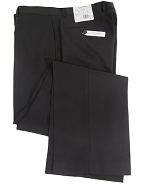 Calvin Klein Mens Dark Brown Tonal Striped Wool Flat Front Drss Pants