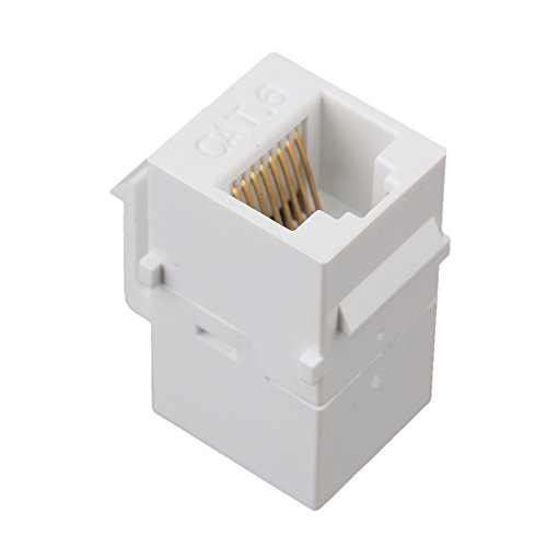 RDEXP Cat6 RJ45 Ethernet Inline Jack Coupler Keystone Female to Female Adapter Plug Set of 50