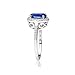Sterling Silver Simulated Blue Sapphire and Cubic Zirconia Round Halo Ring