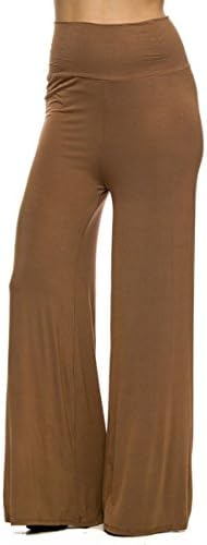 Womens Comfy Chic Palazzo Lounge Pant (Large, Khaki)