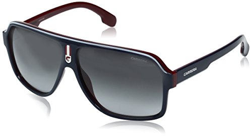 Carrera Men's Ca1001s Aviator Sunglasses, Blue Red/Dark Gray Gradiet, 62 mm