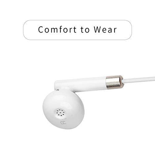 MINISO Earphones, HD Sound Super Bass in-Line Mic and 3.5mm Jack Wired Mobile Earphones, White
